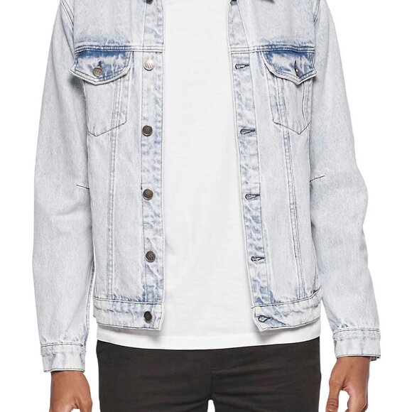Eleven Paris Light Blue Acid Wash Denim Jacket - Picture 1 of 9